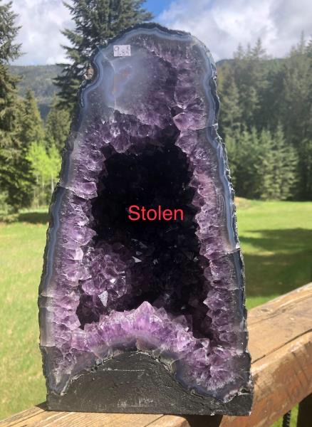 One of the pieces of amethyst stolen from Central Emporium. (Christina Almond)